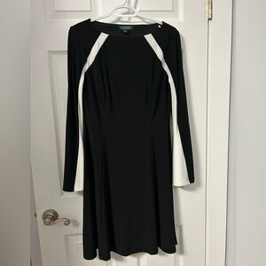 Ralph Lauren Black and White Long Sleeve Dress